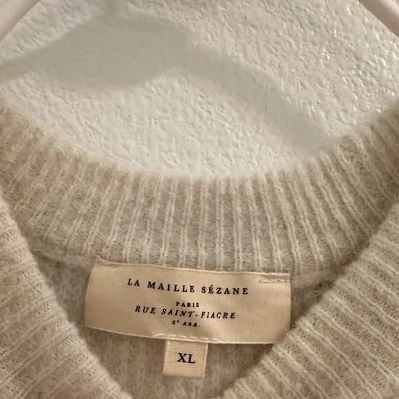 Cream Sezane sweater -pretty details aroundd collar, sleeves and bottom. - Picture 5 of 14